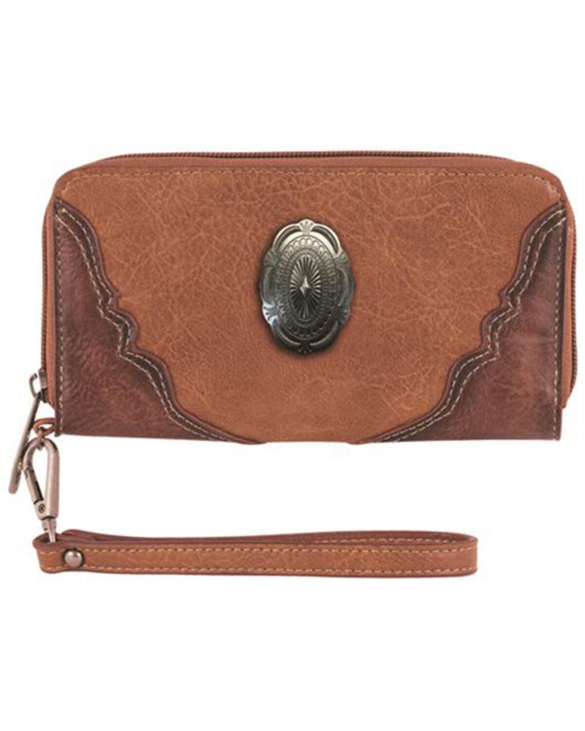 Justin Women's Concho Wallet, Brown, hi-res
