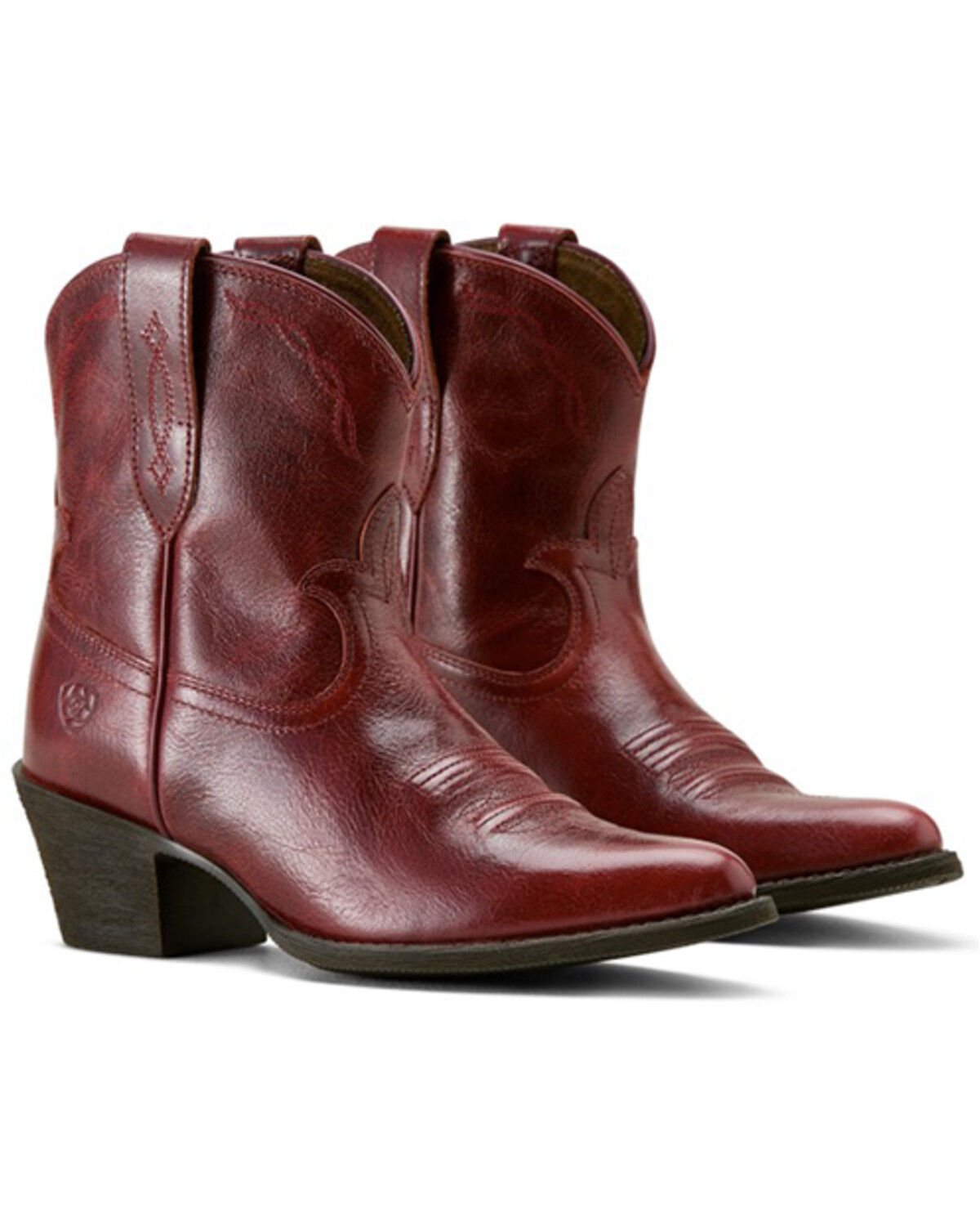 Image #4 - Ariat Women's Maggie Western Booties - Round Toe, Red, hi-res