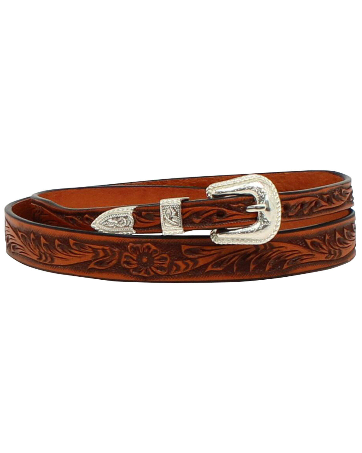 M & F Western Men's Tooled Leather Hatband, Tan, hi-res