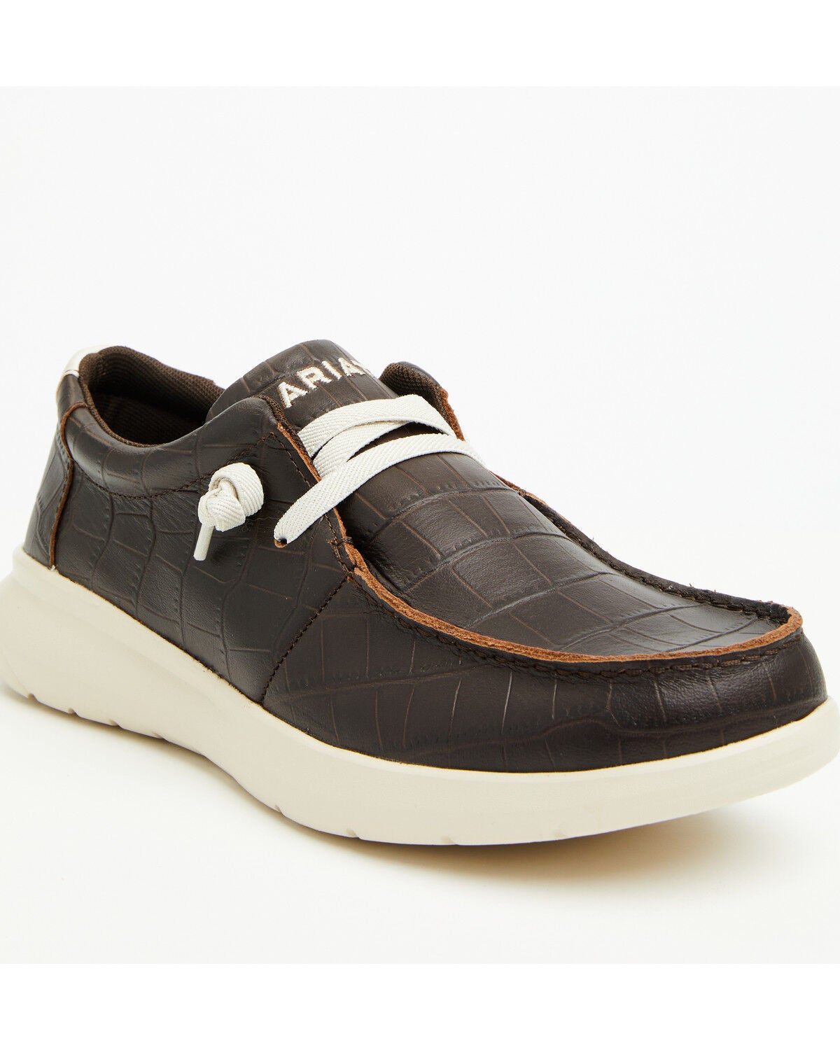Ariat Men's Hilo Crocodile Print Casual Shoes - Moc Toe, Tan, hi-res