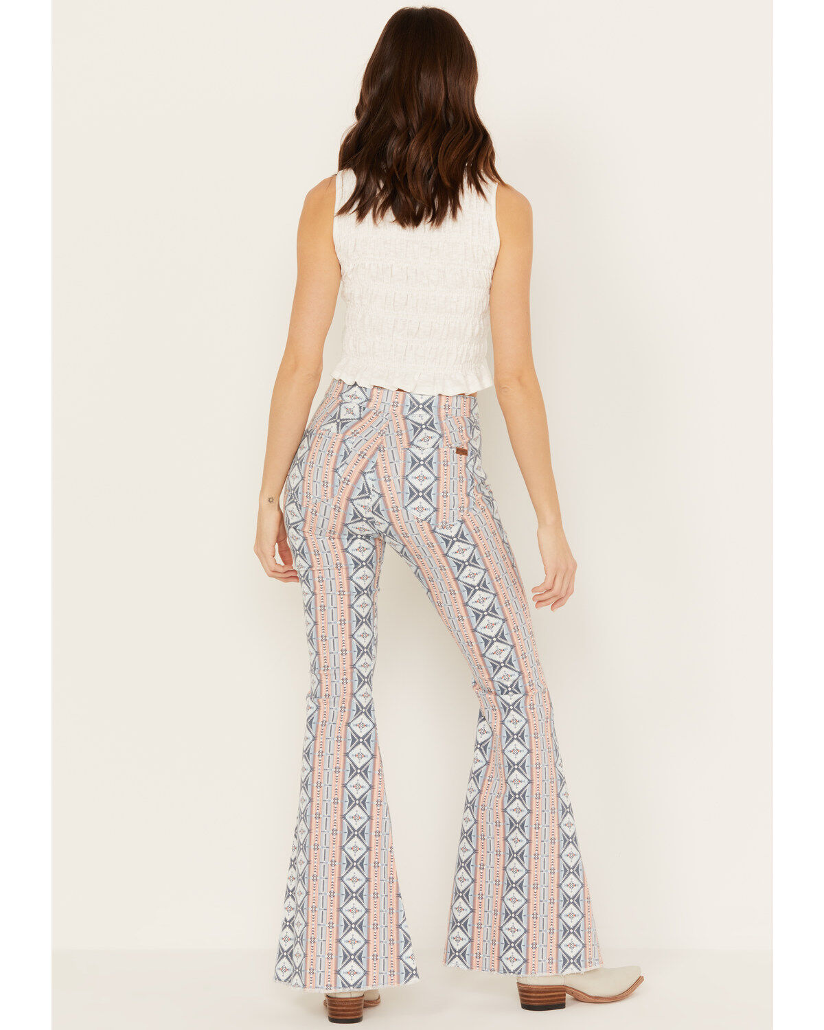 Image #3 - Rock & Roll Denim Women's High Rise Geo Print Bargain Bell Bottom Jeans, , hi-res