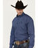 Image #2 - George Strait by Wrangler Men's Geo Print Long Sleeve Button-Down Western Shirt - Big, Dark Blue, hi-res