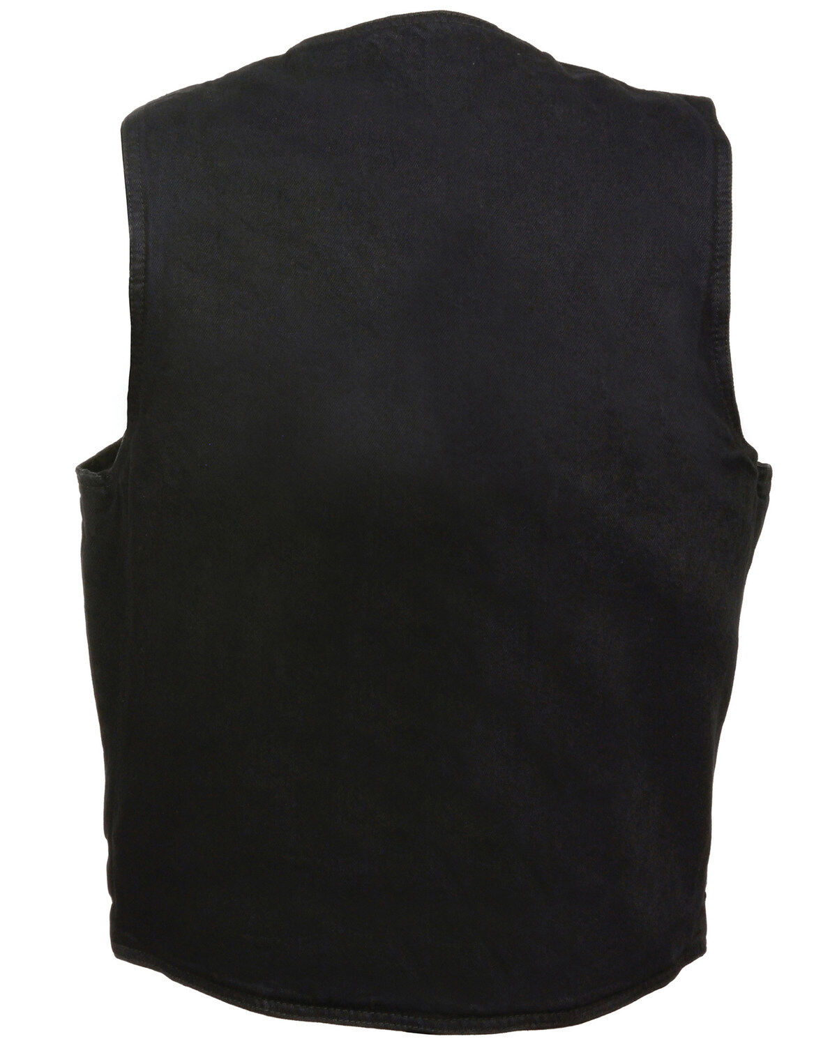 Image #2 - Milwaukee Leather Men's Classic Snap Front Denim Biker Vest, Black, hi-res