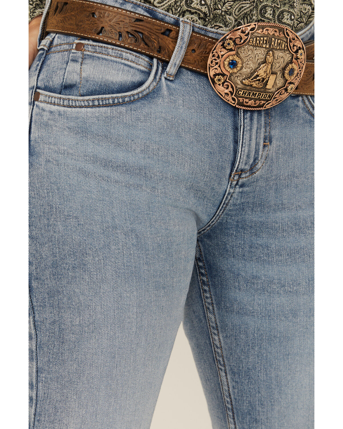 Product Name:  Wrangler Retro Women's Dillon Light Wash Mid Rise Mae Stretch Bootcut Jeans