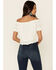 Image #4 - Miss Me Women's Eyelet Off-Shoulder Short Sleeve Crop Top, , hi-res
