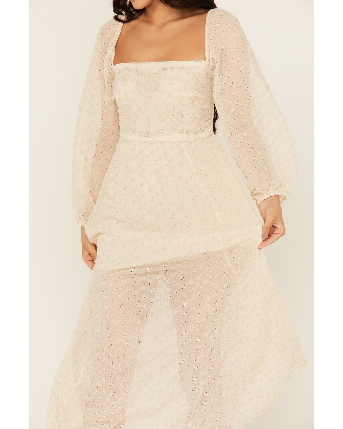Image #3 - Free People Women's Malina Long Sleeve Maxi Dress, White, hi-res