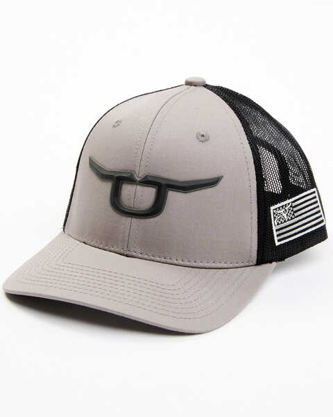 Image #1 - RopeSmart Men's Gray Steerhead Logo Mesh-Back Ball Cap , Grey, hi-res