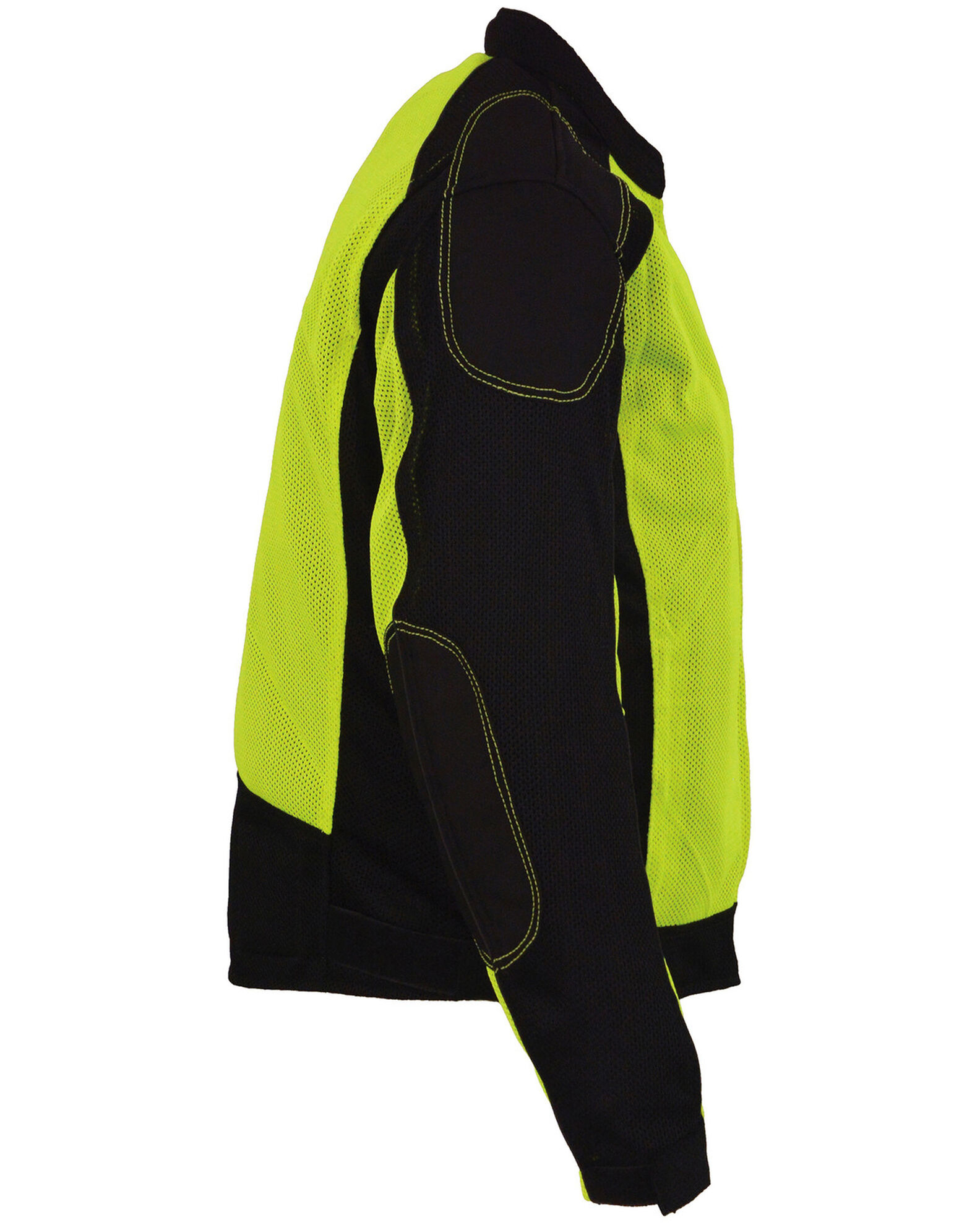 Image #2 - Milwaukee Leather Men's High Visibility Mesh Racer Jacket with Removable Rain Liner - 3X, Bright Green, hi-res