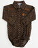 Image #1 - Cowboy Hardware Infant Boys' Geo Print Long Sleeve Snap Onesie, Brown, hi-res