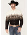 Panhandle Men's Southwestern Border Long Sleeve Snap Shirt, Natural, hi-res