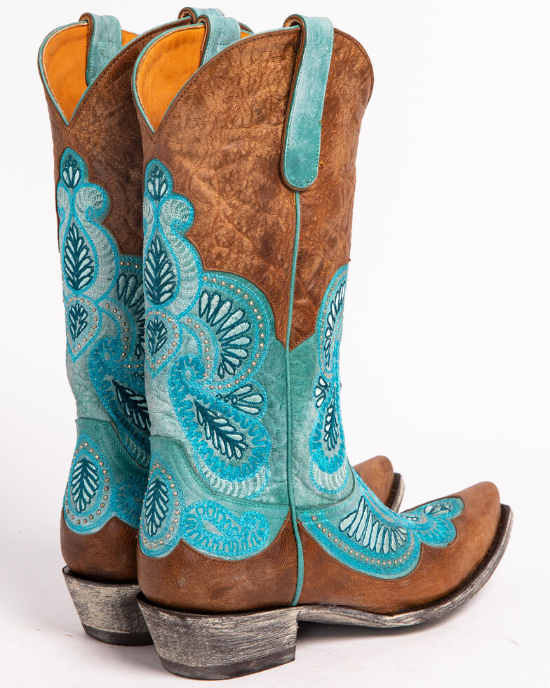 western boots blue