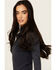 Image #2 - Sadie & Sage Women's Amia Long Sleeve Sweater, Navy, hi-res