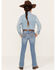 Image #3 - Wrangler Girls' Light Wash Embroidered Pocket Bootcut Jeans, , hi-res