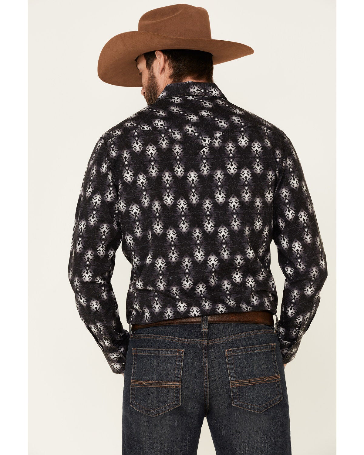 Image #4 - Rock & Roll Denim Men's Southwestern Print Long Sleeve Western Shirt, , hi-res