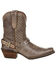 Durango Women's Crush Western Booties - Square Toe , Distressed Brown, hi-res