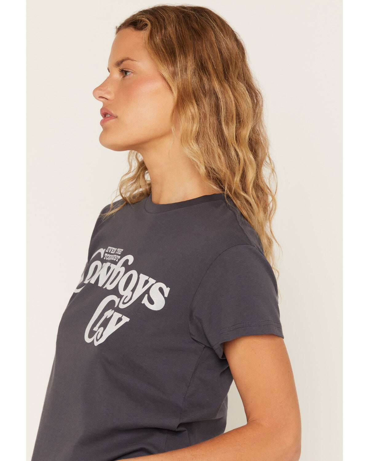 Image #2 - Wrangler Retro Women's Cowboys Cry Short Sleeve Graphic Tee, Blue, hi-res
