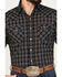 Image #3 - Ely Walker Men's Plaid Print Long Sleeve Pearl Snap Western Shirt, Black, hi-res
