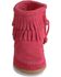 Minnetonka Girls' Double Fringe Side-Zip Moccasin Boot, Hot Pink, hi-res