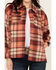 Image #3 - Shyanne Women's Plaid Print Quilted Button-Down Shacket, Dark Pink, hi-res