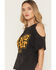 Image #2 - White Crow Women's Hang Tight Cold Shoulder Short Sleeve Graphic Tee, Black, hi-res