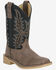 Image #1 - Smoky Mountain Boys' Adobe Western Boots - Broad Square Toe, Black, hi-res