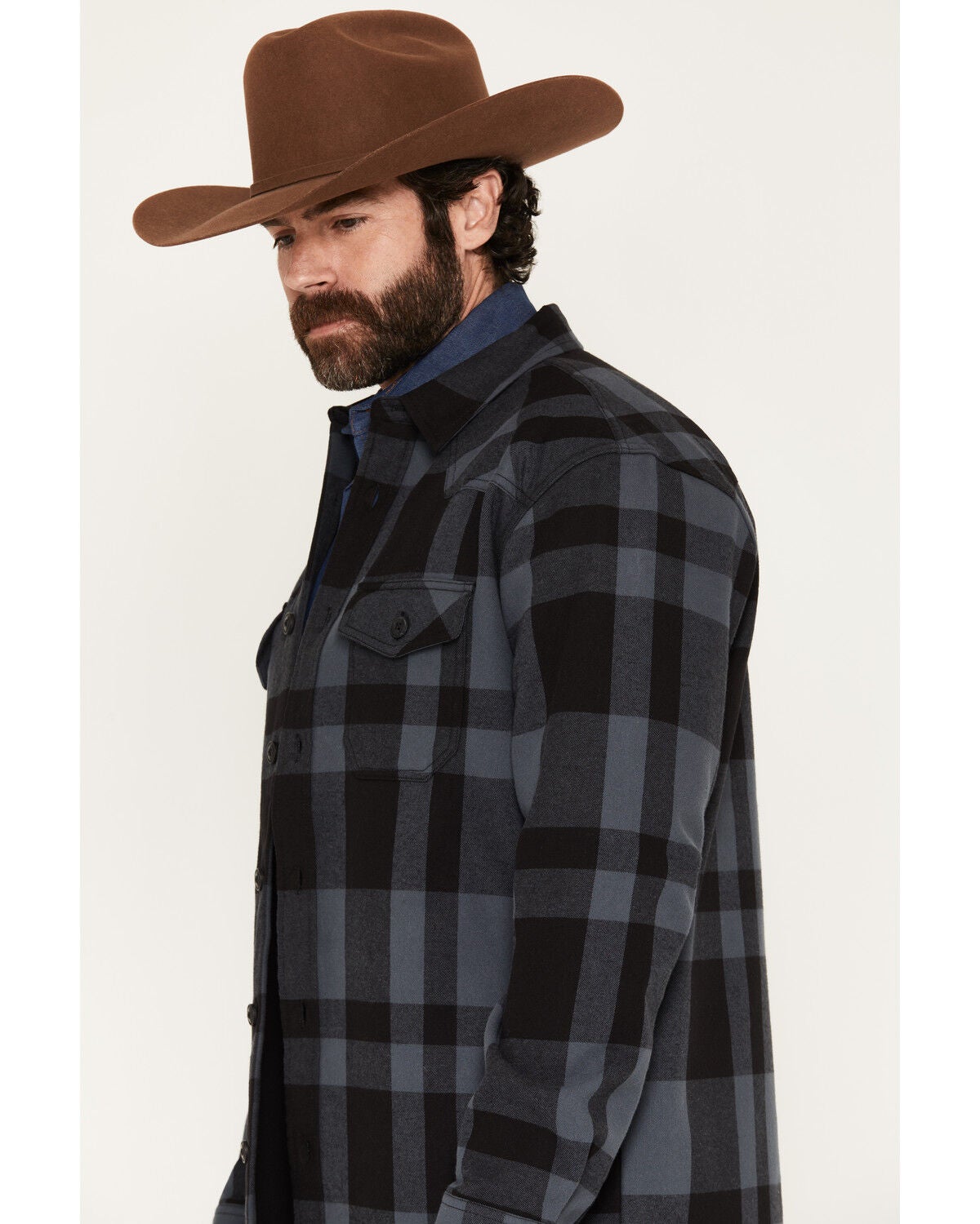 Image #2 - Cody James Men's Calhoun Plaid Print Fleece Lined Shirt Jacket, Medium Grey, hi-res