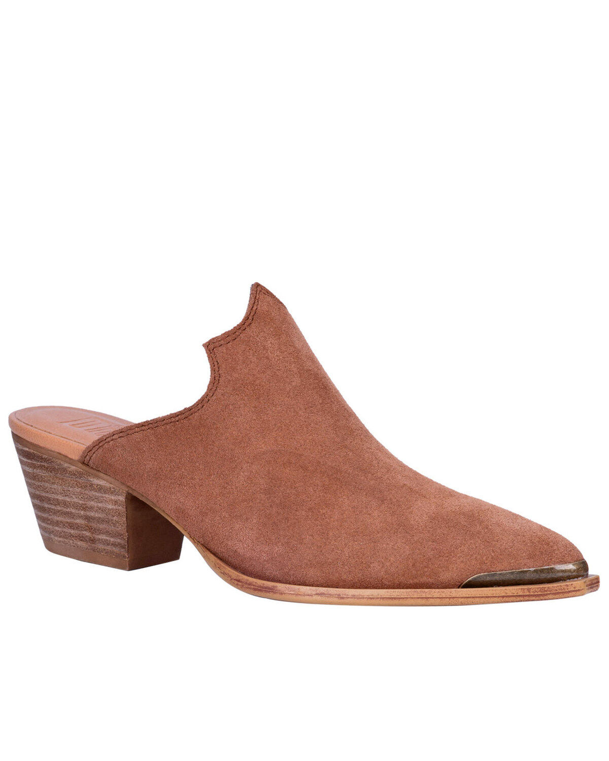 leather slip on mules