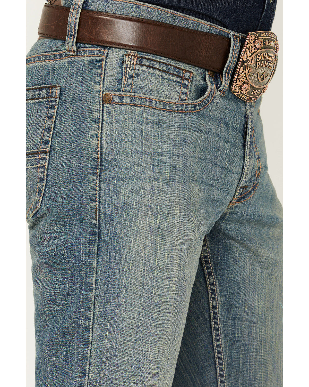 Image #2 - Cody James Men's Bozeman Wash Duke Relaxed Bootcut Stretch Denim Jeans, Medium Wash, hi-res
