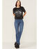 Image #4 - Cleo + Wolf Women's Great Smoky Mountains Graphic Boxy Crop Tee, Black, hi-res