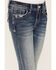 Grace in LA Girls' Floral Embroidered Bootcut Jeans, Blue, hi-res