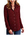 Image #1 - Stetson Women's Western Ditsy Printed Long Sleeve Snap Western Shirt, Wine, hi-res