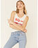 Image #1 - Bandit Brand Women's Keep Truckin Graphic Lace Trimmed Tank Top, White, hi-res