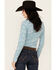 Image #4 - Roper Women's Paisley Print Long Sleeve Pearl Snap Western Shirt , Blue, hi-res