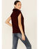 Lush Women's Sleeveless Turtleneck Sweater, Burgundy, hi-res