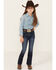 Image #1 - Shyanne Little Girls' Dark Wash Bootcut Stretch Jeans, Dark Wash, hi-res