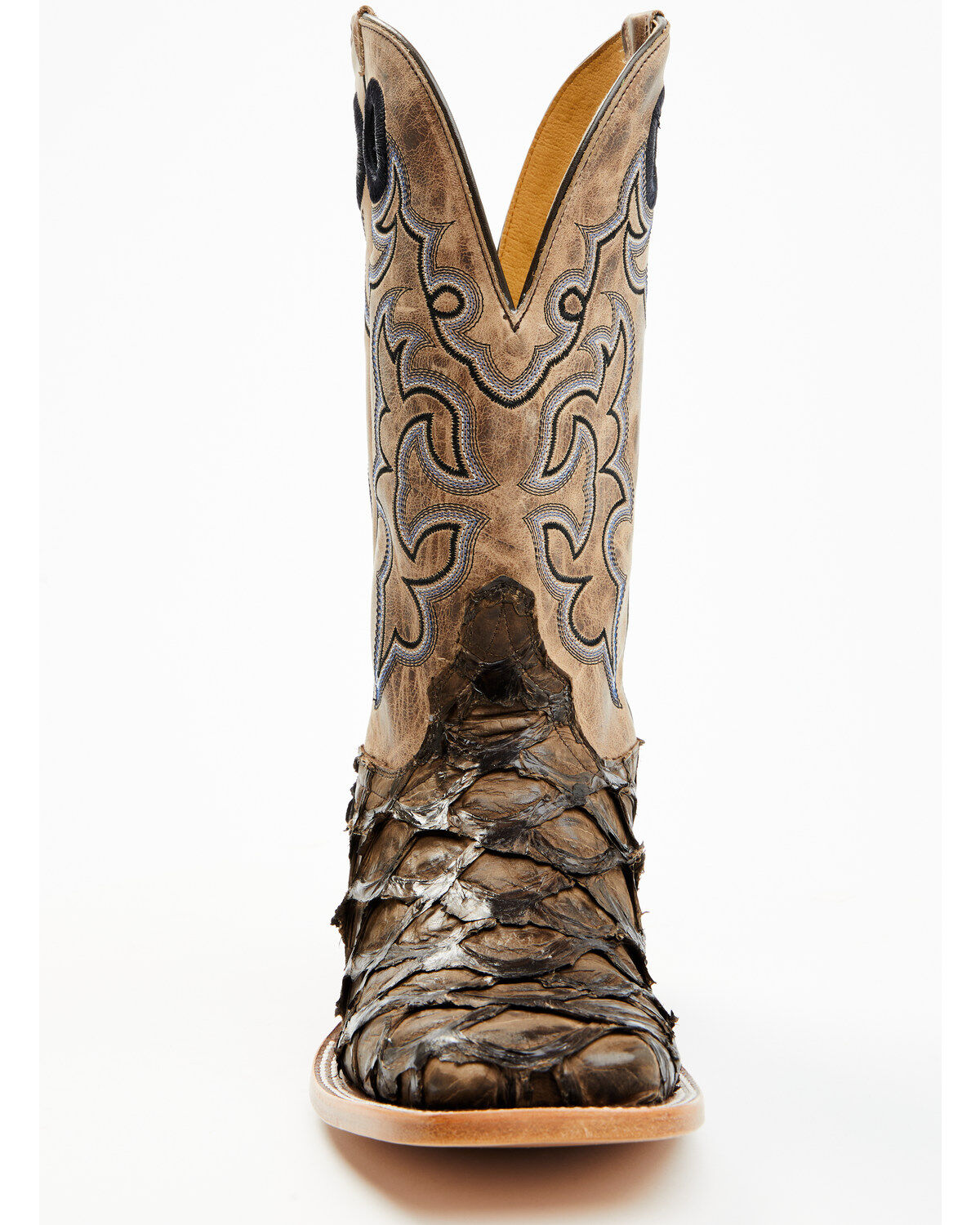 Image #4 - Cody James Men's Exotic Pirarucu Western Boots - Broad Square Toe, Brown, hi-res