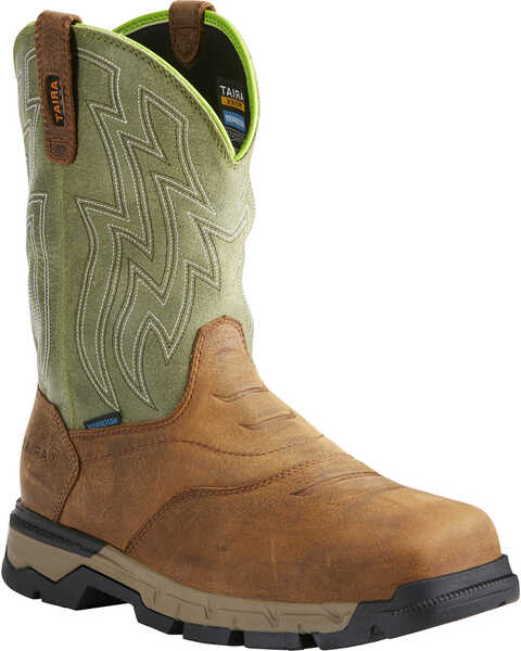 Ariat Men's Rebar Flex Waterproof Western Boots, Tan, hi-res