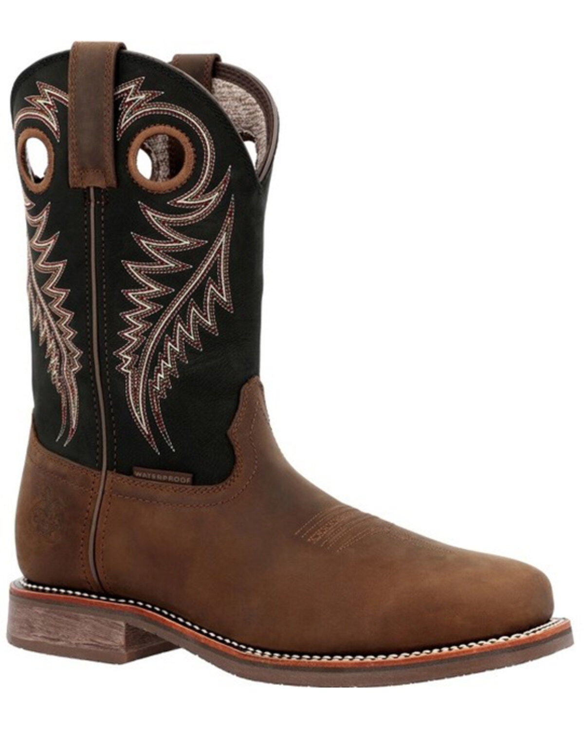 Georgia Boot Men's Carbo-Tec Elite Waterproof Pull On Safety Western Boots - Soft Toe, Brown, hi-res