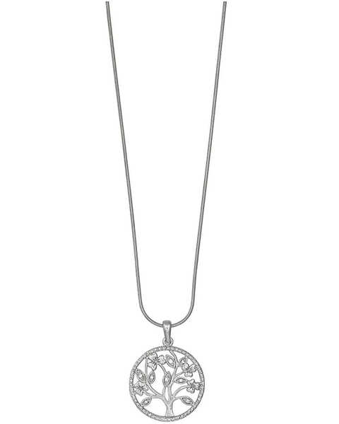 Kelly Herd Women's Silver Circle Tree of Nature Pendant , No Color, hi-res