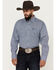 Image #1 - George Strait by Wrangler Men's Geo Print Long Sleeve Button-Down Western Shirt, Blue, hi-res
