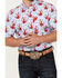 Image #3 - Ariat Men's Jeremiah Floral Print Button-Down Short Sleeve Western Shirt, Light Blue, hi-res