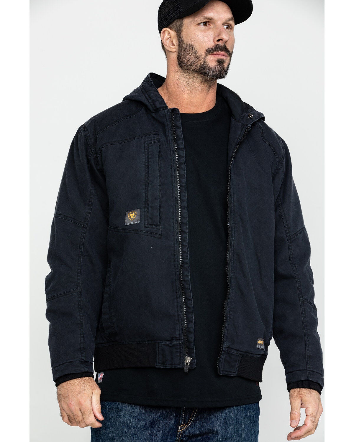 Ariat Men's Black Rebar Washed Dura Canvas Insulated Work Coat - Big & Tall, Black, hi-res