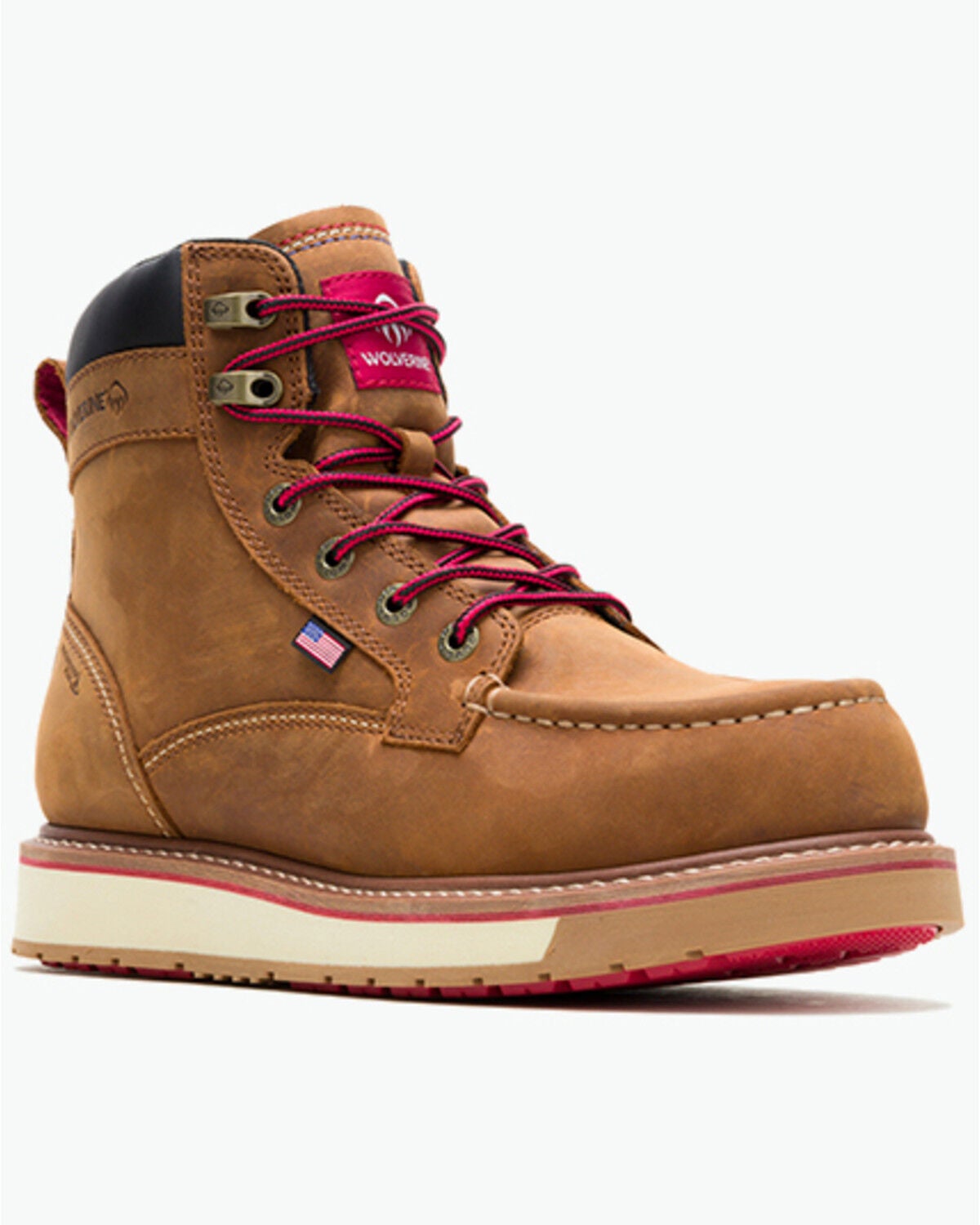 Wolverine Men's 6" USA-Built Loader FT DuraShocks&reg; CarbonMAX&reg; Moc Work Boots - Composite Toe, Tan, hi-res