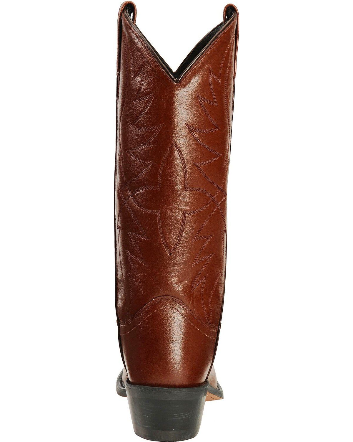 Image #7 - Old West Men's Smooth Leather Western Boots - Round Toe, Black Cherry, hi-res