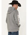 Image #4 - RANK 45® Men's Striped Logo Sleeve Hooded Sweatshirt , Heather Grey, hi-res