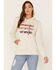 Wrangler Women's Multi Stacked Logo Shirttail Pullover Hoodie , Oatmeal, hi-res