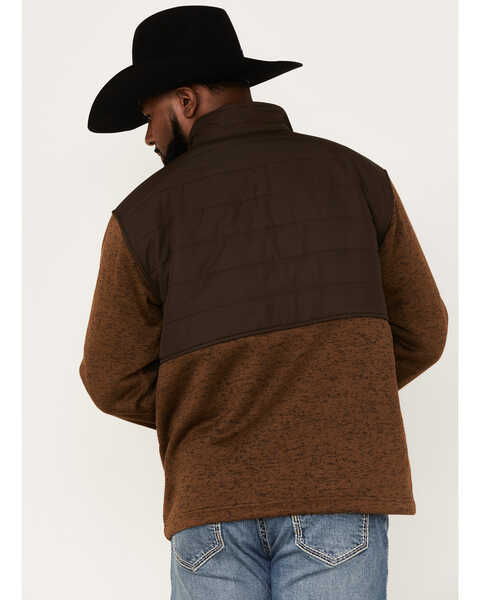 Ariat Men's Caldwell Solid 1/4 Snap Reinforced Fleece Pullover , Brown, hi-res