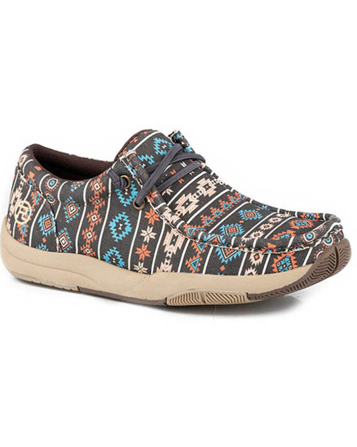 Roper Women's Clearcut Low Southwestern Print Casual Shoes - Moc Toe, Brown, hi-res