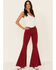 Image #1 - Shyanne Women's Red Seamed Pocket Flare Jeans, , hi-res