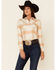 Shyanne Women's Plaid Print Long Sleeve Button Down Western Core Shirt , Pecan, hi-res